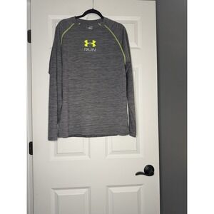 Under Armour Fitted Heat Gear Long Sleeve Active Shirt Xl Heathered Gray
